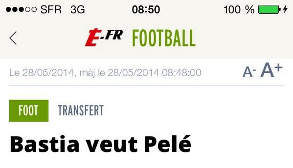 gillesMNF's tweet photo. Pelé c'est quand même 92 SÉLECTIONS avec le Brésil pour 77 BUTS !!
Perso moi je le prendrai ....FORZA BASTIA http://t.co/SZRyWQhaA7
