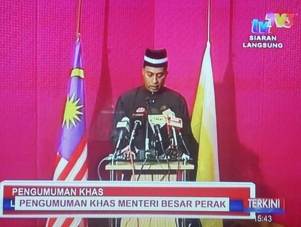 Sidang Media Pengumuman khas dr MB Perak Datuk Dr <a href="/ZambryAbdKadir/">Zambry Abd Kadir</a> atas kemangkatan DYMM Sultan Azlan Shah. Alfatihah "