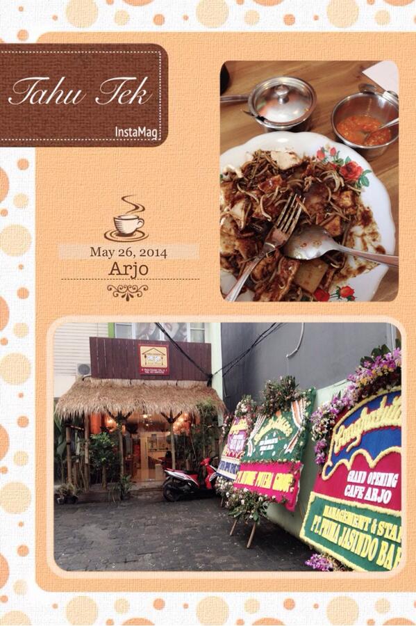 KedaiArjo's tweet photo. Tahu Tek ... Yummmm ... Ngemil bisaaaa, lunchies bisaaa, brunch juga okey http://t.co/pVZ5juJzau