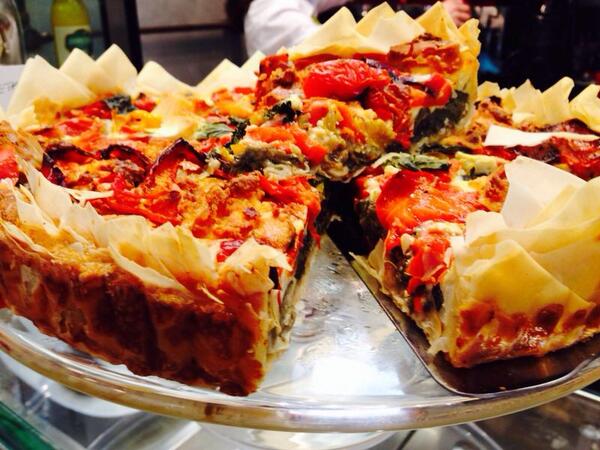 MastersGourmet's tweet photo. Or perhaps some Roasted Vegetable &amp; Goats Cheese filo pie? http://t.co/soNhczLppZ