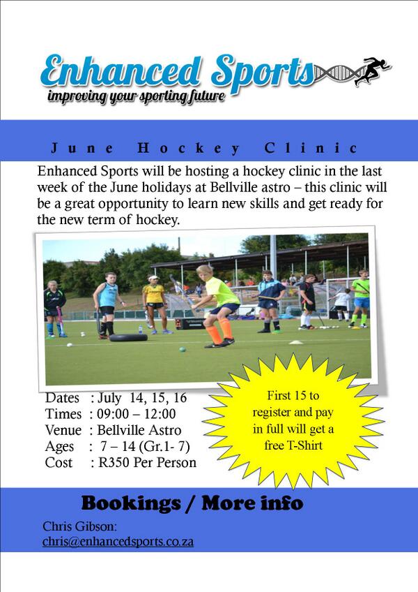 June Holiday Hockey Clinic run by <a href="/EnhancedSports/">Enhanced Sports</a> at <a href="/BellvilleHockey/">Bellville Hockey Clu</a> turf #SuperSkills #HolidayFun @FutureStars
