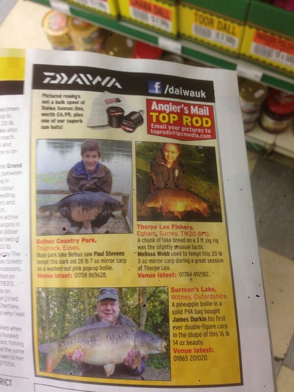 k27duff's tweet photo. @thorpeleafisher made it in the anglers mail http://t.co/zDyWJlaKYY