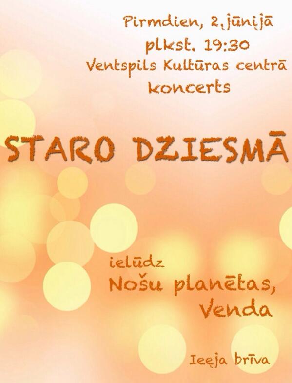 Mēs un bērnu koris <a href="/NosuPlanetas/">Koris Nošu Planētas</a> aicinam Jūs uz koncertu "Staro dziesmā", kas notiks jau pirmdien! #StaroDziesmā