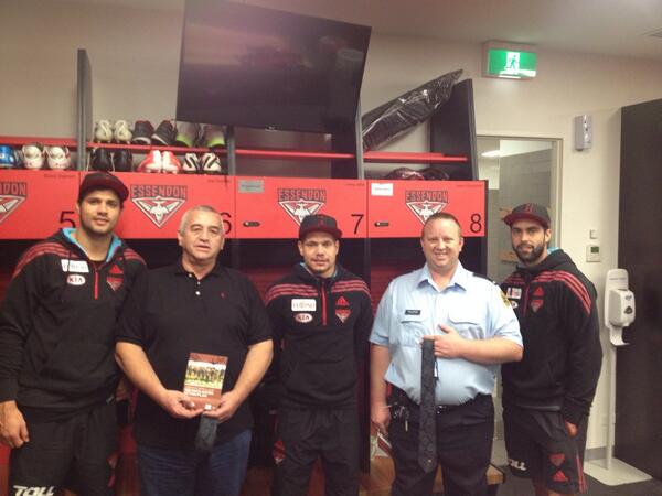 essendonfc's tweet photo. .@Naetum15, @patrick_ryder and Jetta welcome our Indigenous members for a meet and greet tonight #IndigenousRound http://t.co/Qi6qK41oxv