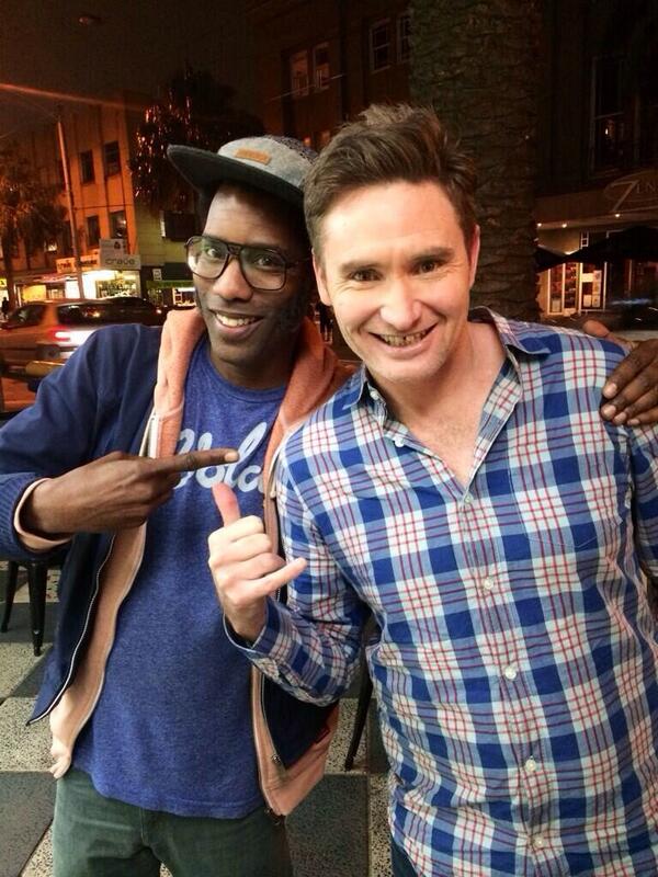DHughesy's tweet photo. Just bumped into YO GABBA GABBA's DJ Lance on Acland St while hunting for pad Thai. #sweetfreeselfie #theprojecttv http://t.co/voMOiqzLMW