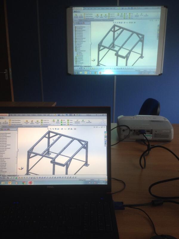 Meomech's tweet photo. Kingston CAD conducting Weldments basics training  for a company in Ridditch #weldments #SWCP #kingstoncad http://t.co/VXqxByv4q6