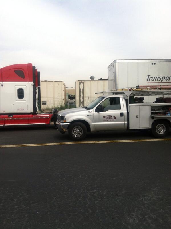 Replacing the air bag on a tractor.