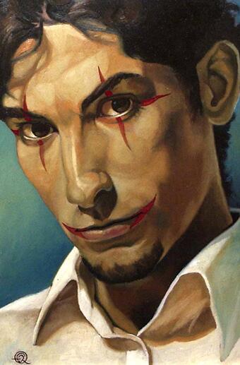 RetoSava's tweet photo. Fran #Recacha #peintre #art #figuratif #symbolisme #contemporain #Espagne "Joker (Self-Portrait), 2004" https://t.co/dMjRvAYMmj