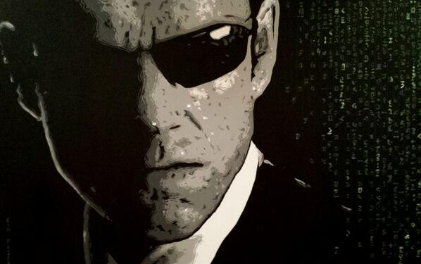 madmandoodles's tweet photo. Commissioned Matrix painting 
#matrix #neo #thematrix #agentsmith #wachowski #whoa #art #painting #SciFi http://t.co/KEIUP9bbT4