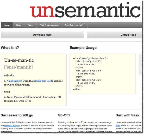 mrshawnspencer's tweet image. Unsemantic: CSS fluid grid system entirely based on percentages.
bit.ly/unsemantic
#css #cssgrid #responsivecss