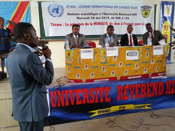 Commémoration #IPD2014, une conference sur le rôle la #MONUSCO dans la paix en #RDC à l'université Rev Kim de #Djili
