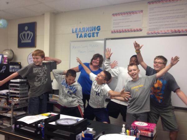 mcmsjwhitehead's tweet image. Ms. Daulton celebrates with Achievers on the effort they put forth on #KPREP! #lasttest #awesomejob
