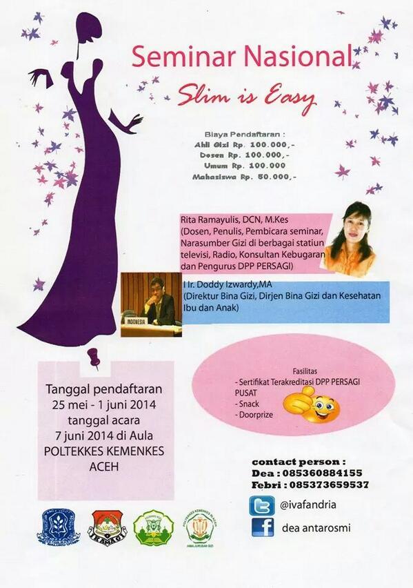 Seminar Nasional, Slim Is Easy, Poltekkes Banda Aceh, tgl 7 Juni 2014