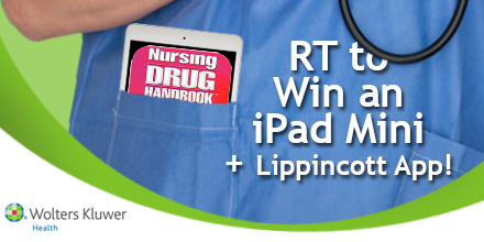 wkhealth's tweet photo. Sweepstakes! 1. Follow @wkhealth 2. RT this tweet! Nurses, you could win an #iPadMini w/ a free Lippincott app! http://t.co/kXuJ9vECYD
