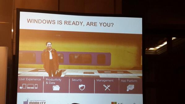 Anthony Doherty says mobility is in everything Microsoft does. Its mobile by default. #EMF2014