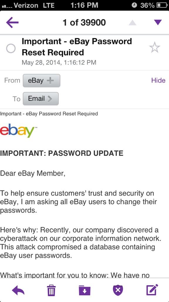 steelghost1's tweet image. @eBay Nice very Nice #ResetYourPassword #EmailNotification