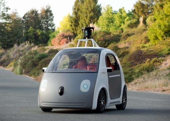 Slate's tweet photo. Google's tiny new car could change transportation forever: http://t.co/hv8KIucYh7 http://t.co/MCaPAkUcxO