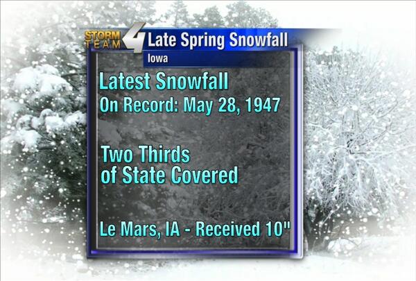 In case you're curious about when Iowa's latest spring snowfall occurred.. #WeatherNerdAlert #iawx