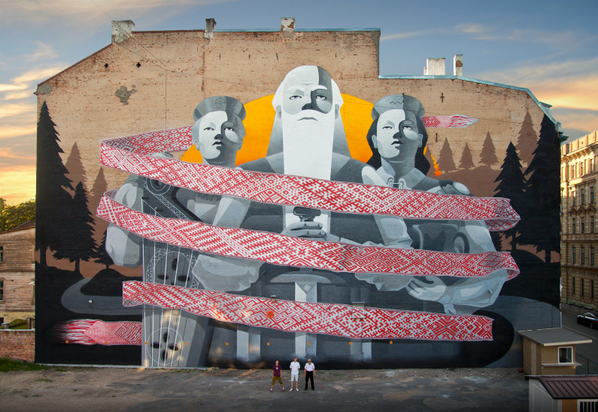 krizdabz's tweet image. Šis ir viens patiešām massssīvs graffiti. Tepat Rīgā. KIWIE.