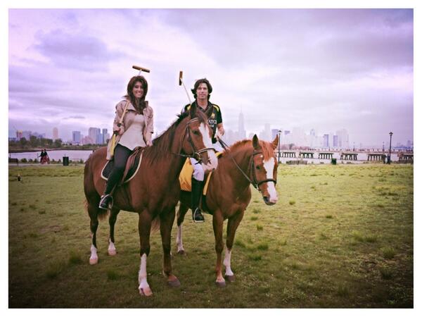 Spotted: @LaurenScala4NY &amp; <a href="/nachofigueras/">Nacho Figueras</a> getting ready 4 the @VeuveClicquot polo match this weekend in #JerseyCity!
