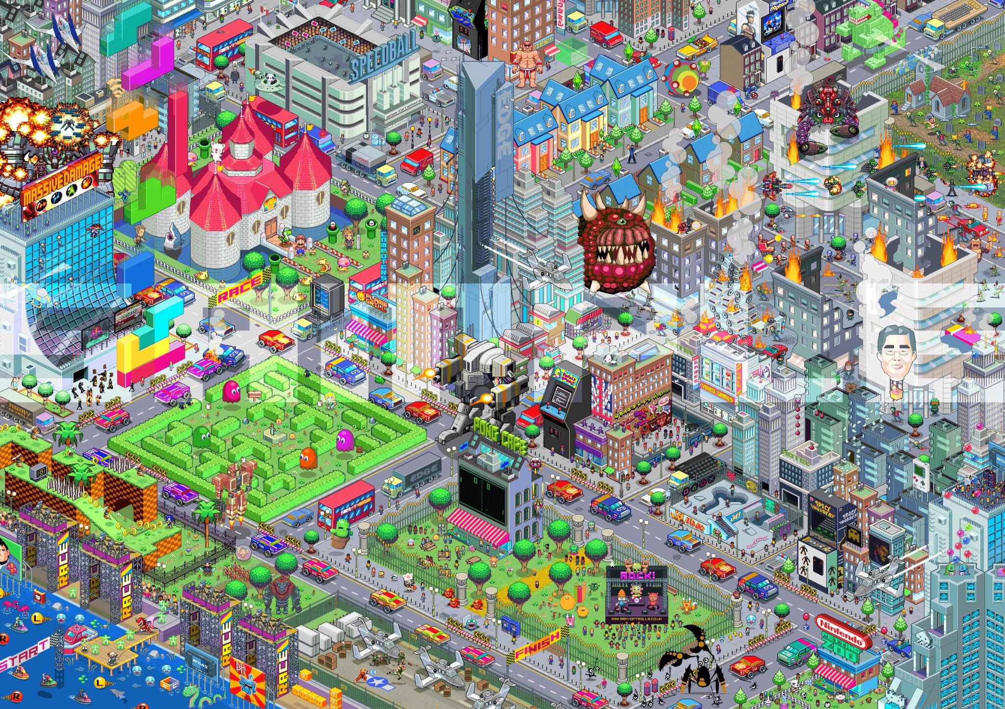 pixel art city