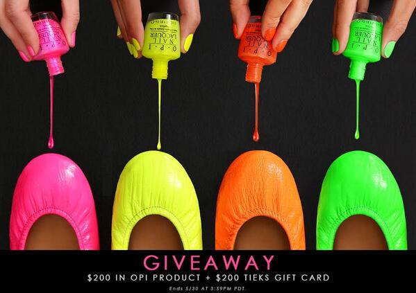 GeekChic21's tweet photo. RT: Win $200 in #OPI Products, including new #OPINEONS + a $200 #Tieks GC! Follow @tieks & @OPI_PRODUCTS & RT to win. http://t.co/iJYFzd40ho
