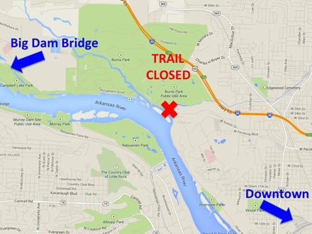 THV11's tweet photo. River Trail closed for construction this Friday http://t.co/mdv26kGdyJ http://t.co/tqPCegIre0