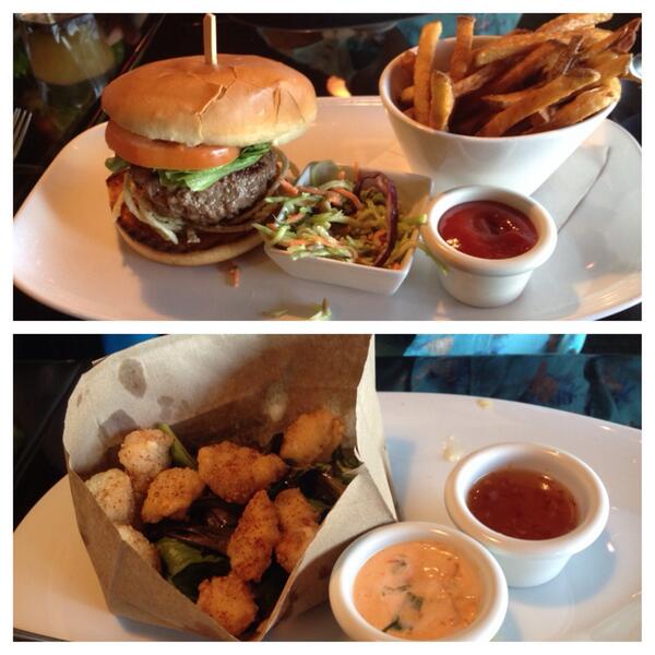 MealswithMaggie's tweet photo. Juicy Lucy burger and crocodile bites at @nauticalnellie1 ! Delicious ! http://t.co/W9iBVjN6Nj