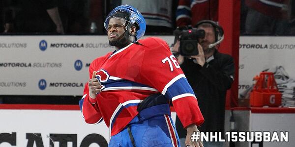 CanadiensMTL's tweet photo. 41. Le CH dans la peau. /Love for the logo. #NHL15Subban #76minchallenge #defi76minutes http://t.co/4eIaZAuISN