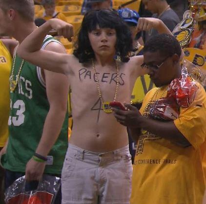 espn's tweet photo. This kid is ready for Game 5. http://t.co/LosMOteG4x