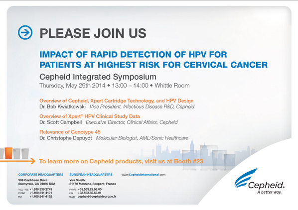 CepheidNews's tweet image. Don&apos;t miss the great speakers at @CepheidNews Symposium at #IFCPC2014  Thur 29th at 1:00 pm in the Whittle Room