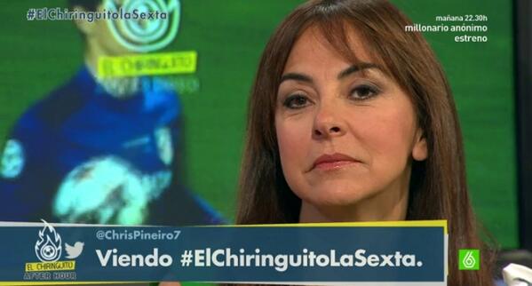 elchiringuitotv's tweet photo. Si eres madridista TIENES QUE ESCUCHAR el MENSAJE de @CarmeBarcelo http://t.co/kSbpct6lw2 #ElChiringuitolaSexta http://t.co/hUNqjV5VJn