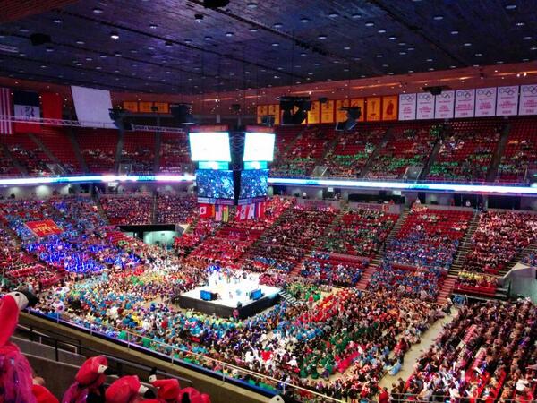OM_World2014's tweet photo. Opening ceremonies at Odyssey of the Mind. Absolutely incredible. http://t.co/zQwlDrYk1E