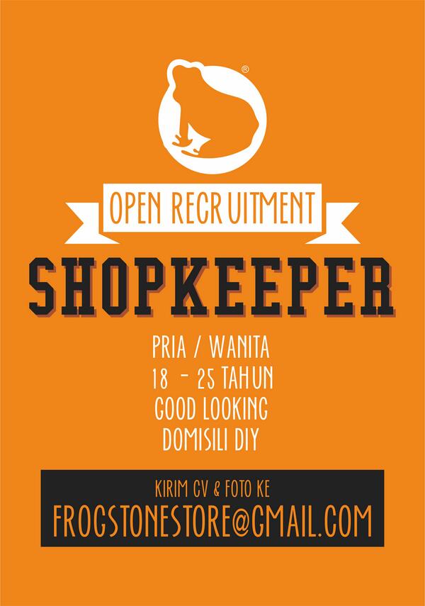Lowongan kerja di <a href="/frogstonestore/">FROGSTONE STORE</a> !