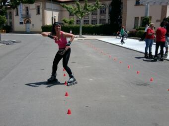 Ruta en Lerida! Y como descanso unos conos para entrenar! Me despein&eacute; un poco en las caidaX! Ja jara