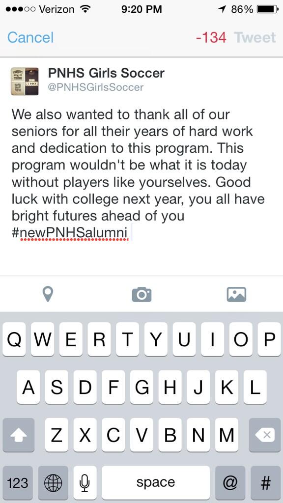 We also wanted to say a quick thank you to all our seniors! #class2014 #pnhspride #newalumni