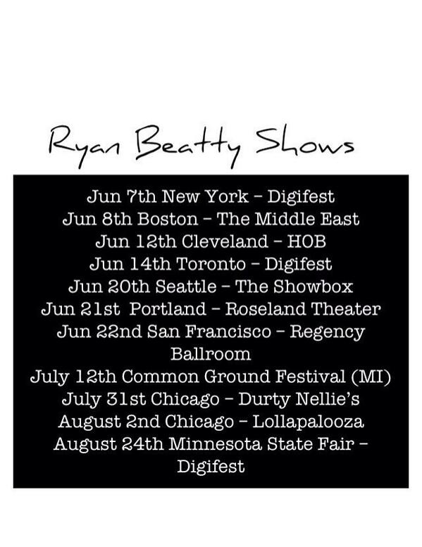 KenzieBeattyNY's tweet photo. If you love in any of these cities make sure you go see @TheRyanBeatty it should be a great time!! http://t.co/mgE8jdOB17
