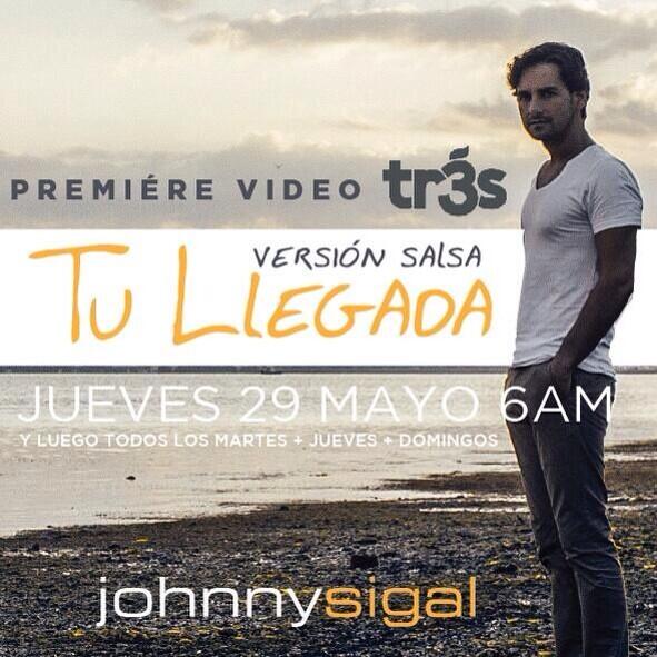 Angela_AR_Ent's tweet photo. Mañana desde de las 6 am EST estreno de video #tullegadasalsa de @johnnysigal por @Tr3s #tropicalisimo sintoniza http://t.co/RjVHNbiAon