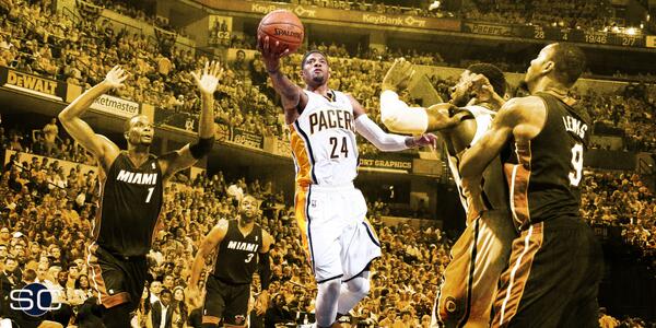 SportsCenter's tweet photo. STILL ALIVE!
Paul George puts Pacers on his back with 37 Pts, 6 Reb &amp; 6 Stl in Pacers 93-90 win. http://t.co/QsKDMwZWMd