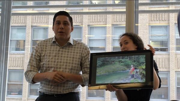 TheJoeRudyShow's tweet photo. Joe's new assistant Ilana helps her predecessor show pics from Ecuador. #notAwkward http://t.co/Oz3xAQ500N
