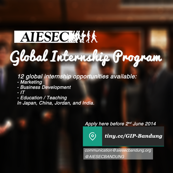 AIESECBANDUNG's tweet photo. Degrees are great, but internships make a difference. Go to http://t.co/CDehrl6xZC for more info http://t.co/q4RH4ZxaZD