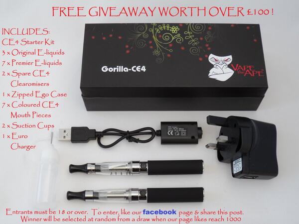 VAPEtheAPE's tweet photo. Check out our FREE GIVEAWAY worth over £100 on facebook.
http://t.co/UwrU3khoka http://t.co/Yu17cKVYUk