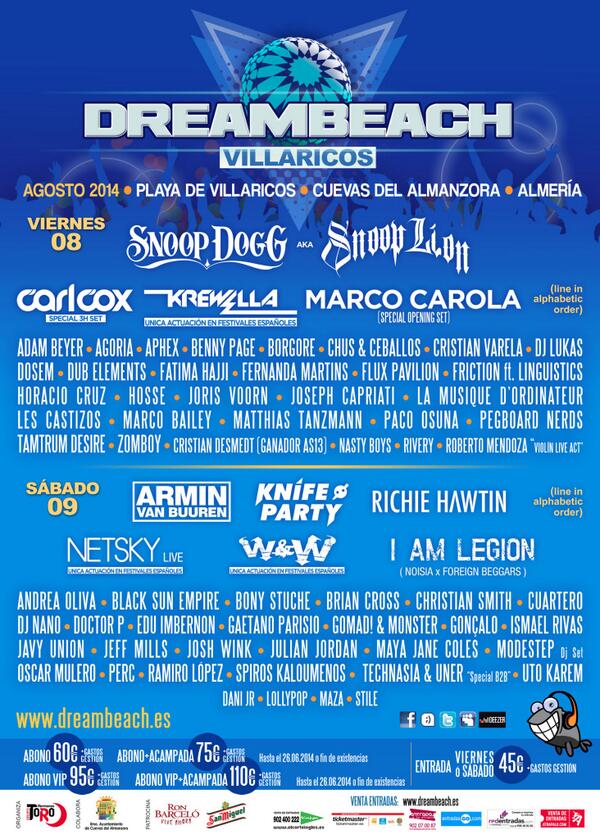 DreambeachFest's tweet photo. Así queda el cartel (por ahora!) #GoVillaricos http://t.co/lTrvZot4Qw