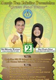 PEMILU BEM FIP UNP-NO.URUT 2 (DOLI OKTASEDA WARIZONA-DEWI PUSPITA FAHMI)