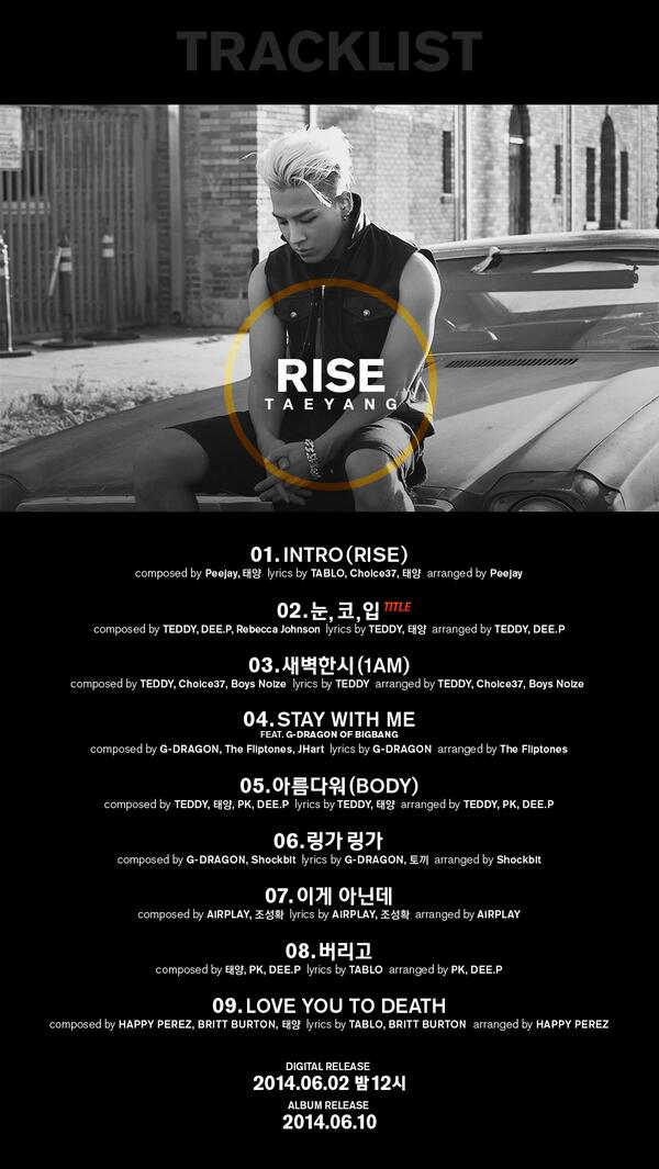 [29/05/2014][Info] Tracklist trong Album RISE của Taeyang + More Info BoyD6G8IEAAAYZI