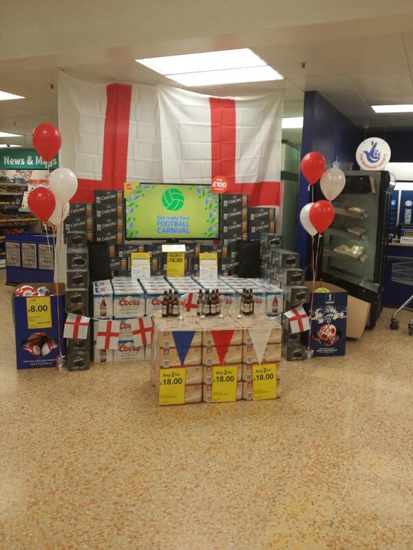 TescoSolihull's tweet photo. Tesco Solihull getting in the world cup spirit! http://t.co/gdYNP8Rz0g