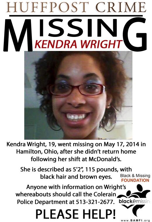 PLEASE RT - MISSING: Kendra Wright, 19, 5'2", ~115 lbs, Hamilton, OH. 

Anon tip: bit.ly/1mv44Sm via <a href="/BAM_FI/">Blk & Missing FDN</a>