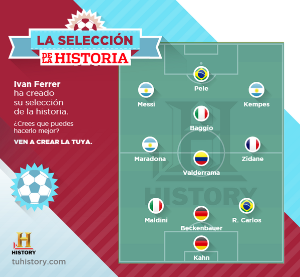He creado mi Selección de la Historia. ¿Crees que puedes hacerlo mejor? ¡Ven a crear la tuya! goo.gl/WYGqi3