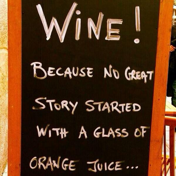 BishopsCellar's tweet photo. Love this RT @NSWineTours: Wine. Because ... http://t.co/VnktkMSN6K