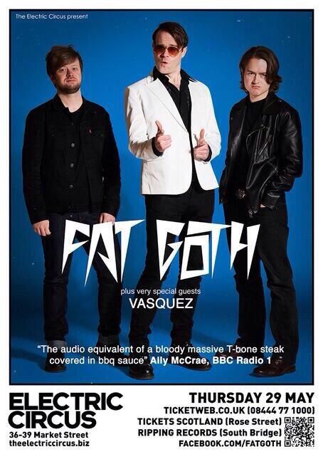 fatgoth's tweet photo. 'ONE HUNDRED PERCENT SUAVE' album launch #1 TONIGHT @circusedinburgh w/ @wearevasquez + #tbreak buds @Birdheadmusic http://t.co/CTZoFYKBMG